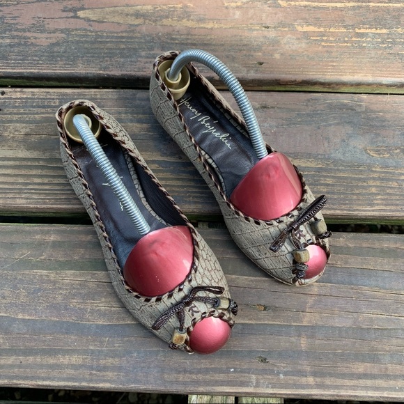 Henry Beguelin Designer Peep Toe Leather Kitten Heel | Size 6 - Picture 2 of 11